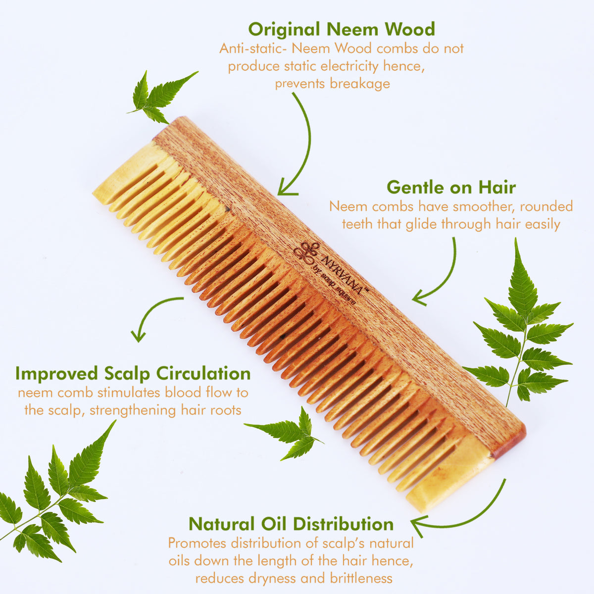 Neem Wood Comb (wide tooth)