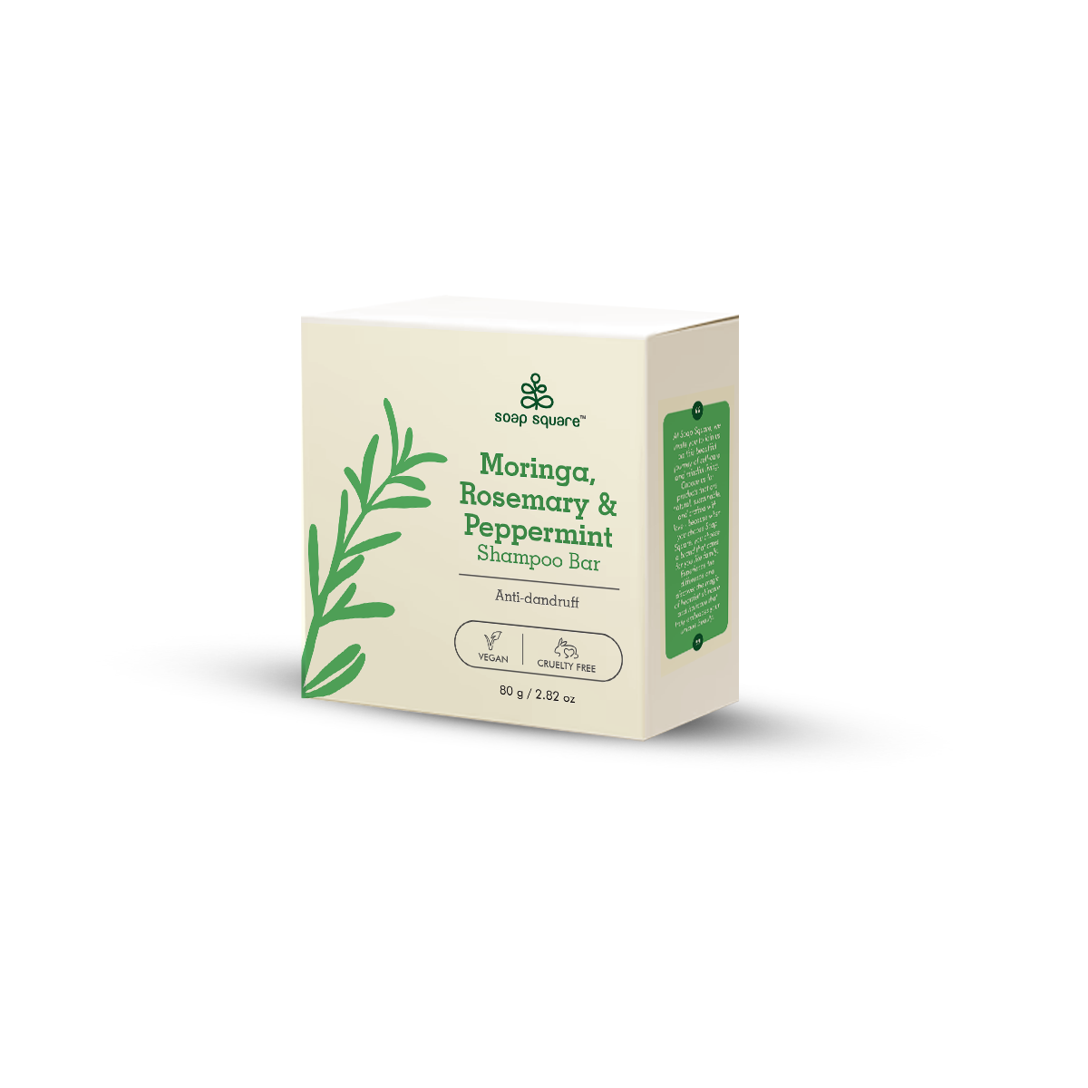 Moringa, Rosemary & Peppermint Shampoo Bar (anti-dandruff)