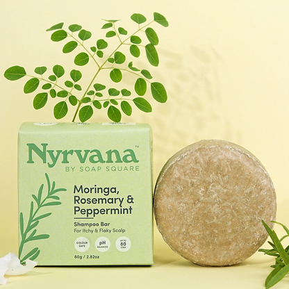 Moringa, Rosemary & Peppermint Shampoo Bar (For Itchy & Flaky Scalp)