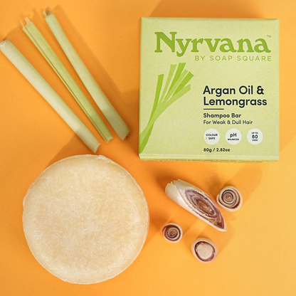 Argan Oil & Lemongrass Shampoo Bar (For Weak & Dull Hair)