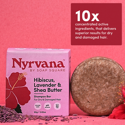 Hibiscus, Lavender & Shea Butter Shampoo Bar (For Dry & Damaged Hair)