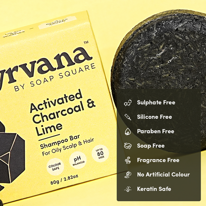 Activated Charcoal & Lime Shampoo Bar (For Oily Scalp & Hair)