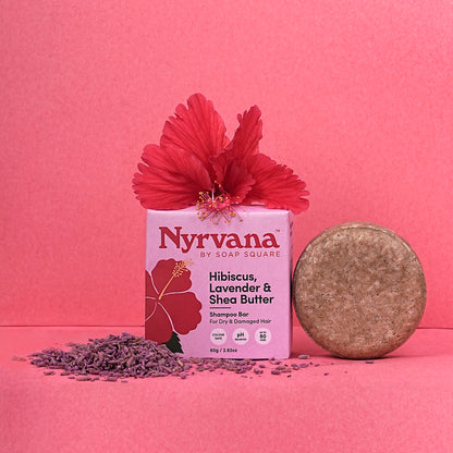 Hibiscus, Lavender & Shea Butter Shampoo Bar (for dry & damaged hair)